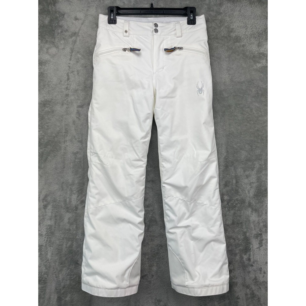 Spyder Girls Vixen Snow Pants Size 14 White Ski Snowboard Adjustable Insulated